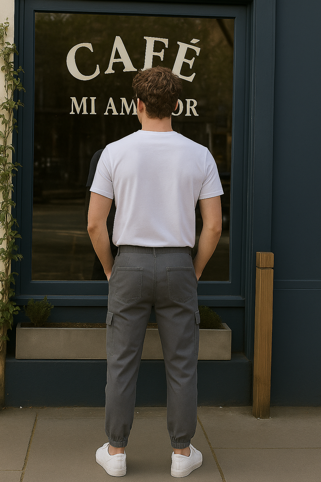 GRAY CARGO SIX POCKET TROUSER