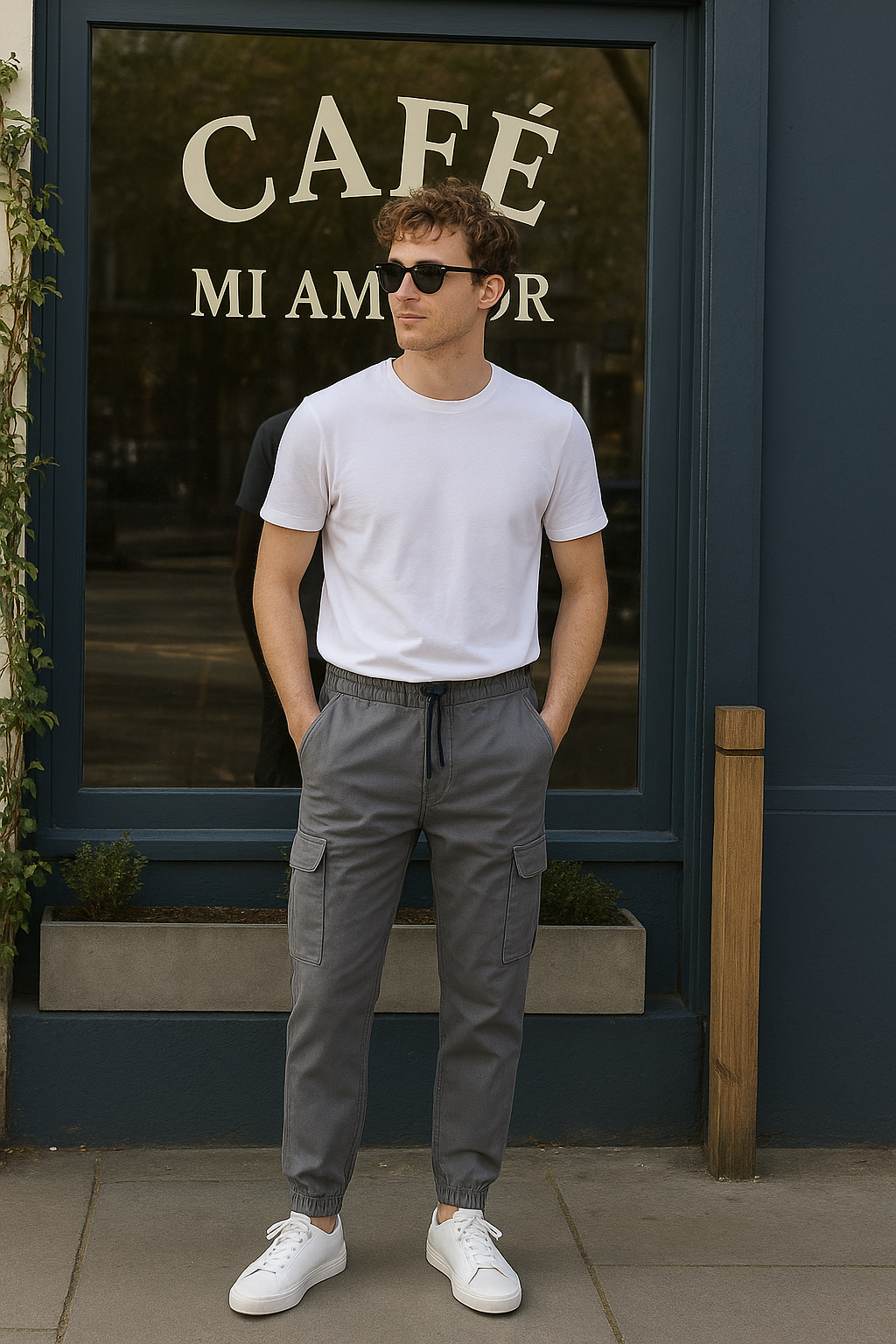 GRAY CARGO SIX POCKET TROUSER